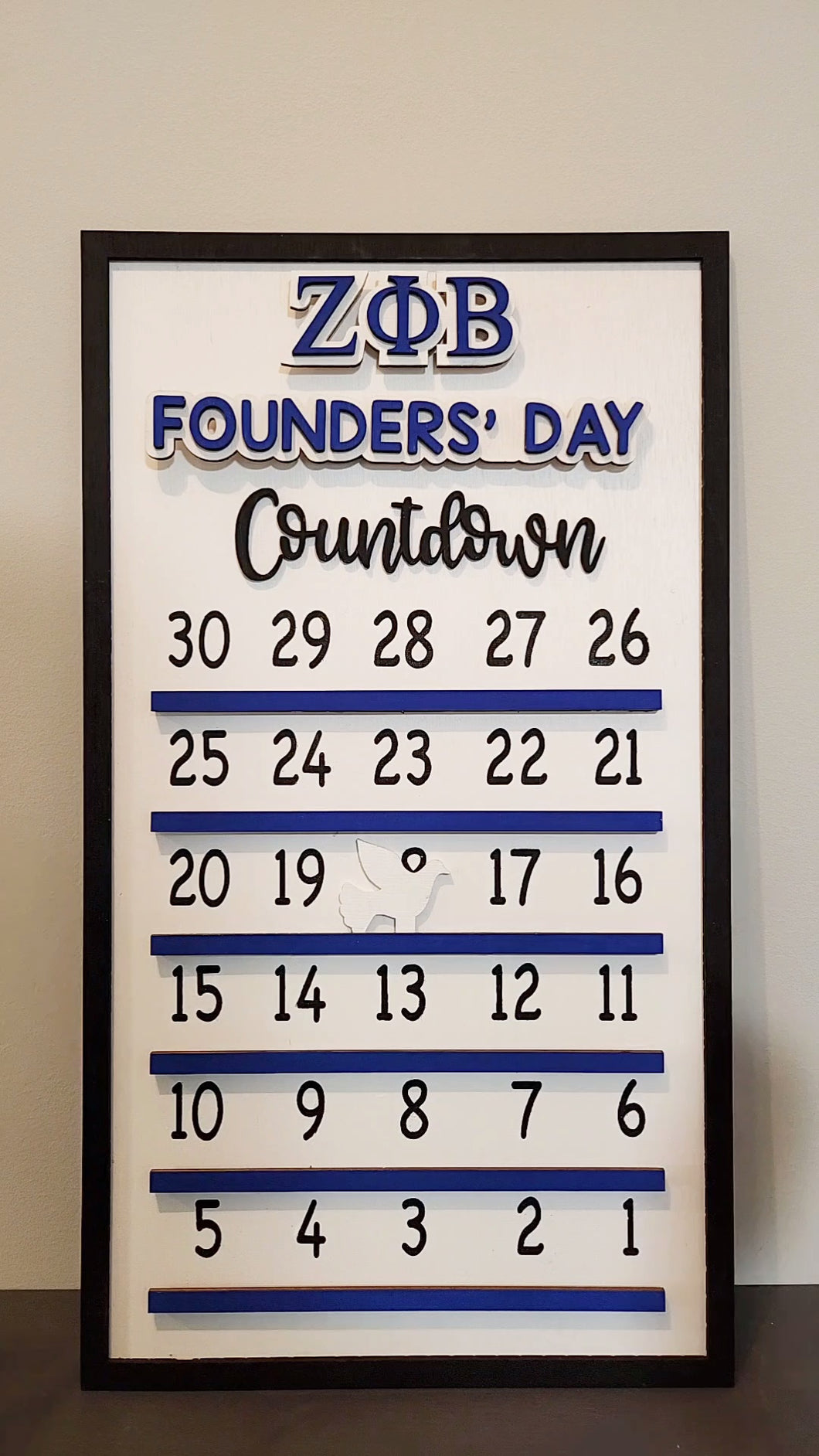 Interchangeable Zeta Phi Beta Countdown Calendar