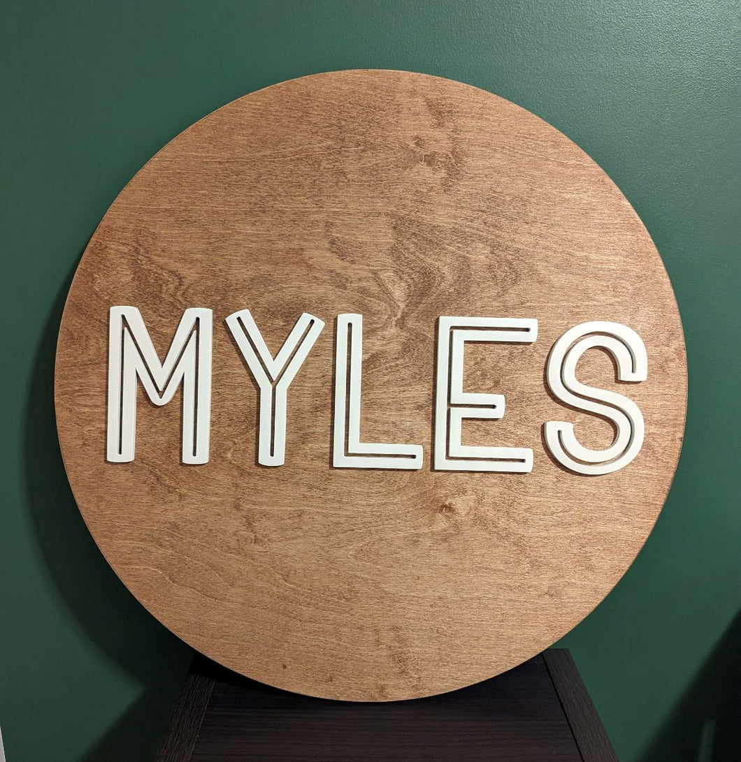 Round Name Sign